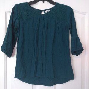 10/12 | Lacy Teal Blouse | Old Navy